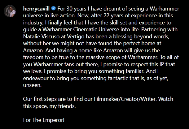 Henry Cavill ma już nową rolę? Ponoć zagra w ekranizacji Warhammera 40,000 [Aktualizacja] - ilustracja #1