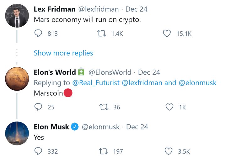 Elon Musk uważa, że na Marsie zapłacimy w kryptowalucie - ilustracja #1