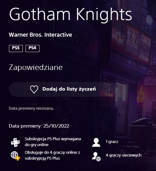 To spodobałoby się fanom DC. Gotham Knights z 4-osobowym coopem [Aktualizacja] - ilustracja #1