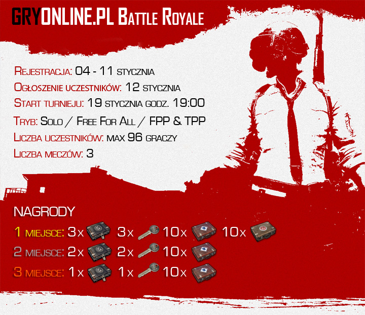 GRYOnline.pl Battle Royale - turniej PUBG z nagrodami [Start streama dzisiaj o 18:50] - ilustracja #1
