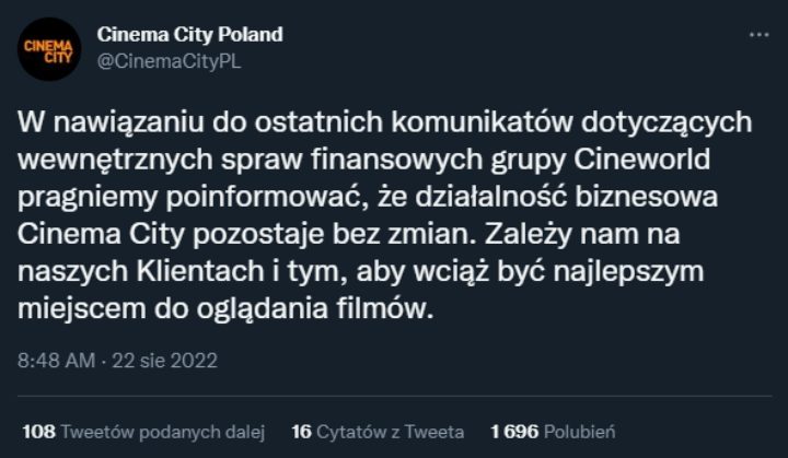 Co dalej z Cinema City w Polsce? Jest oficjalne oświadczenie - ilustracja #1