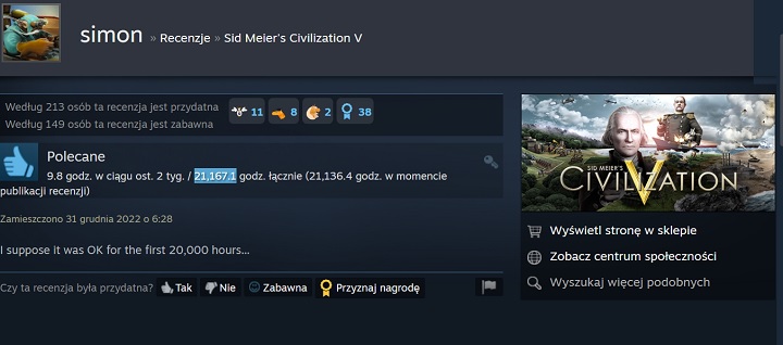„Przez pierwsze 20 000 godzin było OK”; gracz spędził w jednej grze na Steamie więcej czasu niż inni przez całe życie w wielu - ilustracja #1