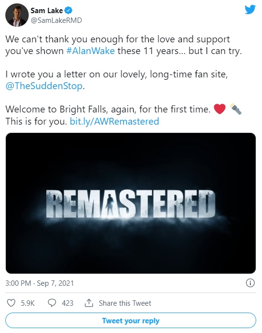 Alan Wake Remastered oficjalnie - gra zmierza na PC i konsole Xbox oraz PlayStation - ilustracja #1