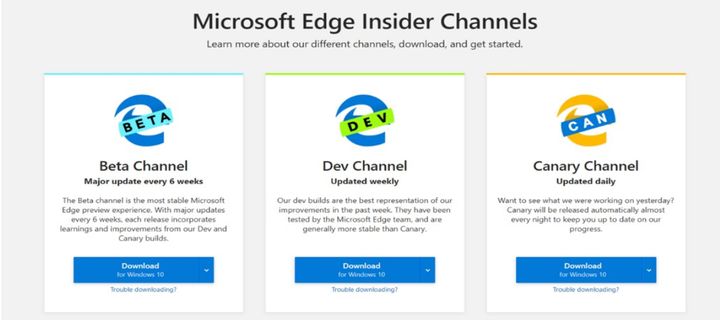 Do wersji Dev oraz Canary dołączyła niedawno wersja Beta. - Ruszyły otwarte beta-testy przeglądarki Microsoft Edge opartej na Chromium - wiadomość - 2019-08-22