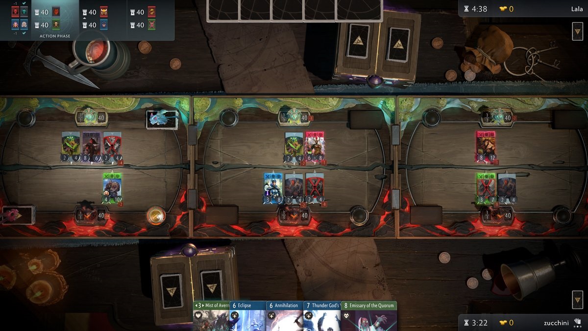 Potyczki w Artifact to jak toczenie trzech pojedynków naraz. - Artifact – szczegóły na temat karcianki Valve - wiadomość - 2018-03-09