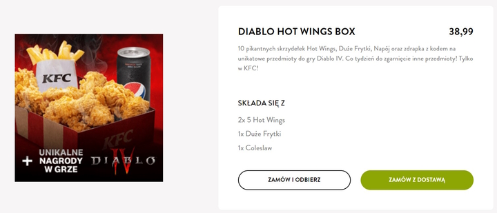 Romans Blizzarda z KFC zatacza coraz szersze kręgi, kurczaki Diablo dostępne również w Polsce - ilustracja #1