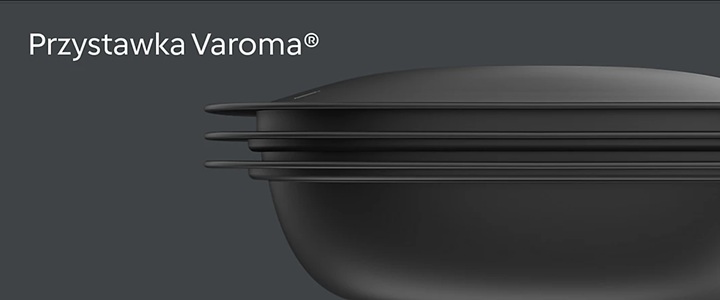 Prostokątna przystawka Varoma zapewnia o 45 procent większą przestrzeń do gotowania na parze względem tej z Thermomiksa TM6. Źródło: Vorwerk. - Thermomix TM7 - termin premiery, cena, nowości, kompatybilność - wiadomość - 2025-03-26