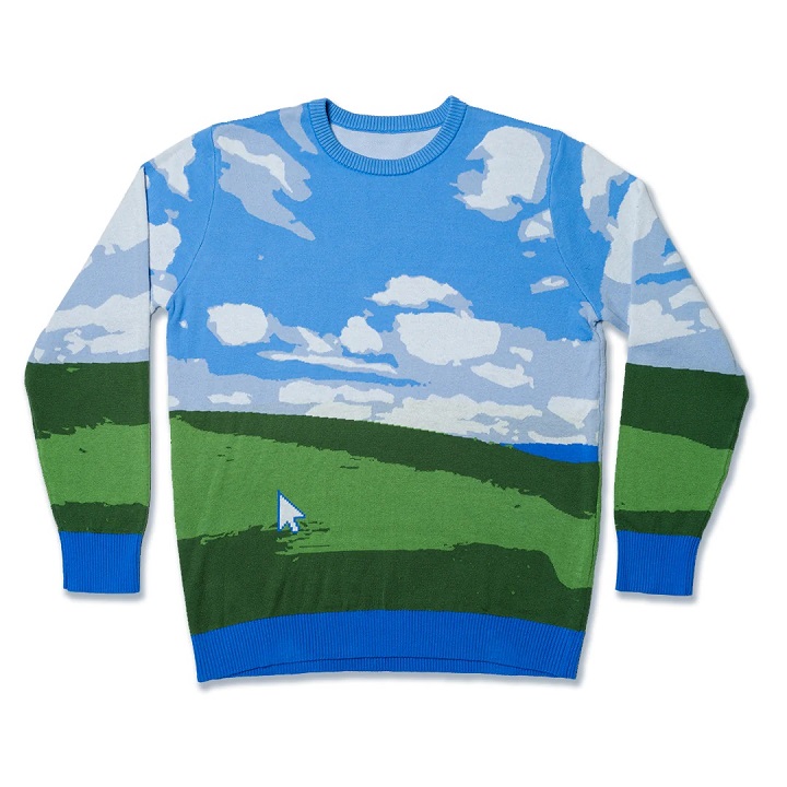 Nowy sweter Microsoftu z kultową tapetą, to gratka dla fanów Windowsa - ilustracja #1