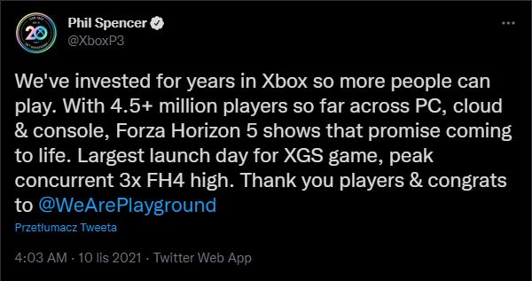 Forza Horizon 5 największą premierą Xbox Game Studios; Microsoft na fali - ilustracja #1