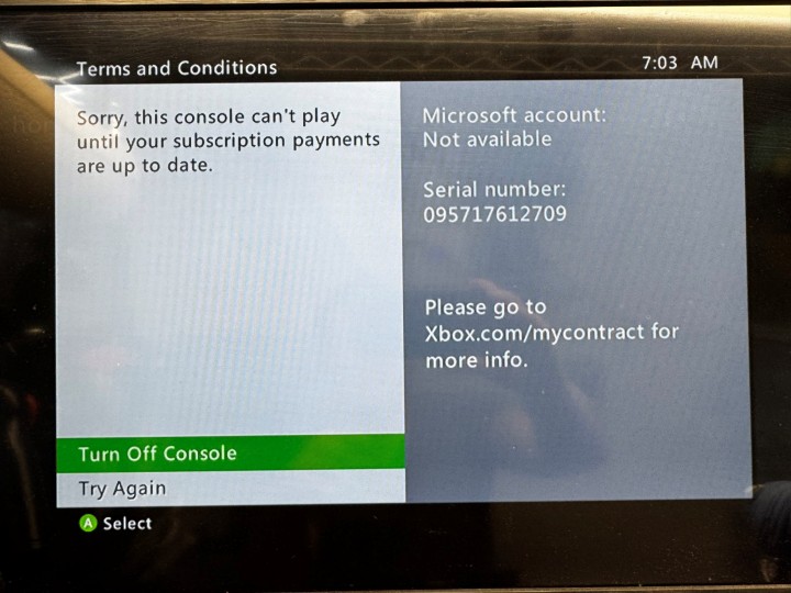 Źródło: X: @DSKoopa - Odnaleziono Xboksa 360 z blokadą za niezapłacone raty. Microsoft MVP przybył z pomocą użytkownikowi - wiadomość - 2025-08-27