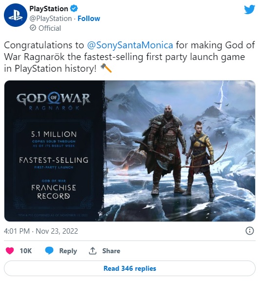 God of War Ragnarok to najszybciej sprzedająca się gra Sony w historii - ilustracja #1
