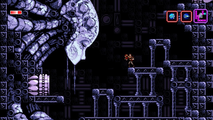 Przy pomocy prostej, pixelartowej grafiki twórca Axiom Verge zdołał stworzyć bardzo klimatyczny świat budzący skojarzenia z twórczością słynnego H.R. Gigera. - Axiom Verge od dzisiaj za darmo w Epic Games Store [aktualizacja] - wiadomość - 2019-02-07