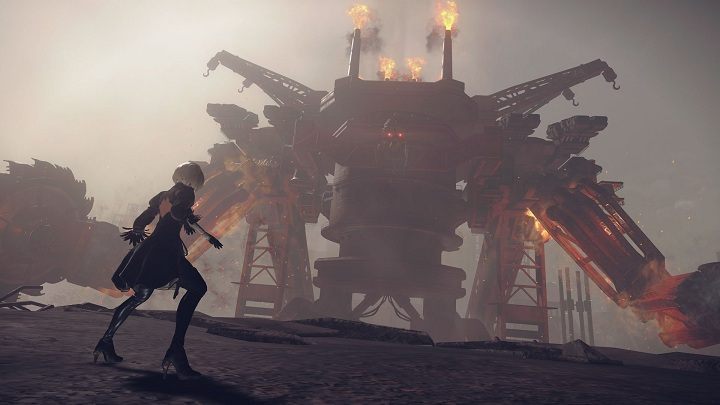 W Nier: Automata znajdzie się również miejsce dla przerośniętych bossów. Na przykład ten tutaj mógłby nosić miano Władcy Smogu. - Znamy datę premiery Nier: Automata na PC - wiadomość - 2017-02-23