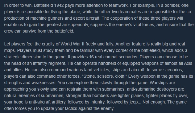Ktoś najwyraźniej nie przeczytał opisu Tank Battlegrounds przed opublikowaniem go na Steamie. - Chińskie studio promuje swoją grę materiałami z Battlefielda 1942 (aktualizacja 2) - wiadomość - 2019-05-30