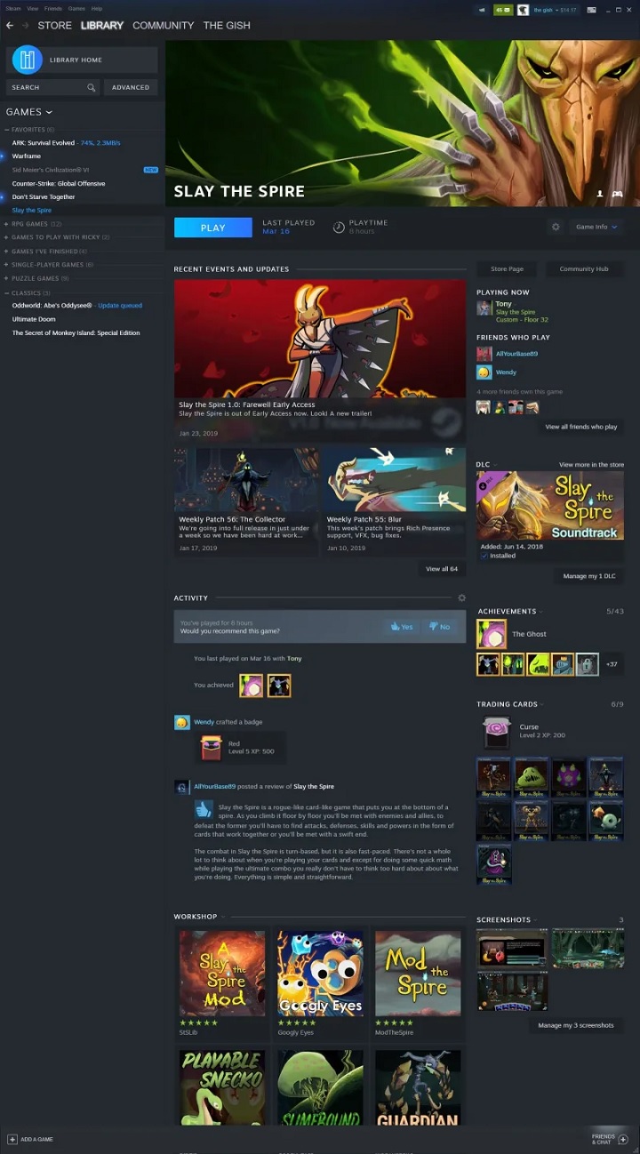 …a taki widok ukaże nam się, gdy wybierzemy grę z listy. - Steam prezentuje nowy wygląd i funkcjonalności - wiadomość - 2019-03-21