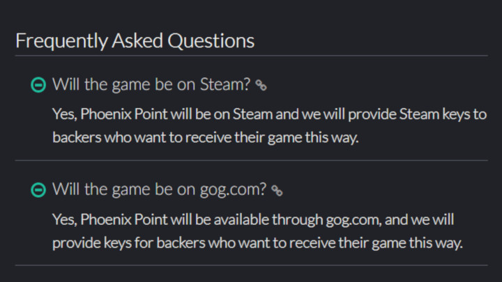 W trakcie kampanii zapewniano, że wspierający projekt będą mogli zdecydować, czy chcą aktywować gotowy produkt na Steamie, czy na GOG.com. - Jeśli wsparłeś zbiórkę na Phoenix Point, na swój klucz Steam/GOG poczekasz rok - wiadomość - 2019-03-13