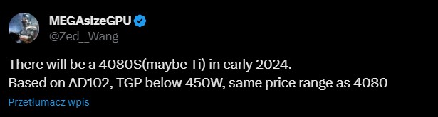 Debiut GeForce RTX 4080 Ti od NVIDII możliwy już na początku 2024 roku - ilustracja #1