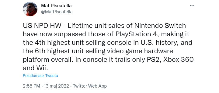 Switch w 5 lat przebił ponad 8-letni wynik sprzedaży PS4 w USA - ilustracja #1