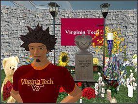 Pomnik ku pamięci ofiar masakry w Virginia Tech w grze Second Life - ilustracja #1