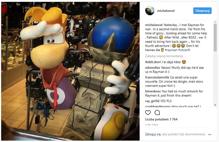 Michel Ancel na Instagramie. - Michel Ancel che zrobić kolejnego Raymana - wiadomość - 2017-10-14