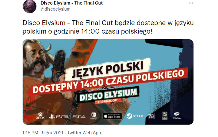 Polska wersja Disco Elysium zadebiutuje już dziś - ilustracja #1