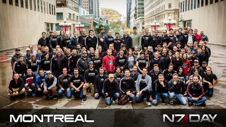 Zdjęcie ekipy BioWare Montreal z N7 Day 2015. Studio prawdopodobnie już nigdy nie będzie tak duże. - Seria Mass Effect na ławce rezerwowych; redukcje w BioWare Montreal - wiadomość - 2017-05-11