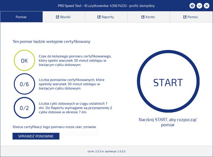 PRO Speed Test – pomiar certyfikowany.