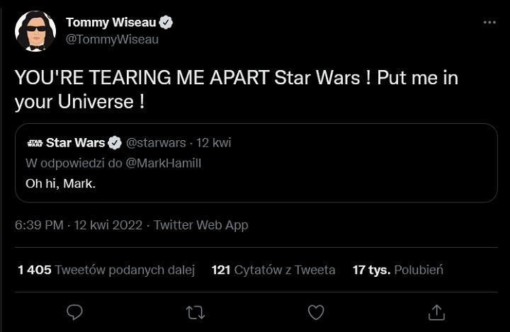 Tommy Wiseau chce wystąpić w Star Wars - ilustracja #1