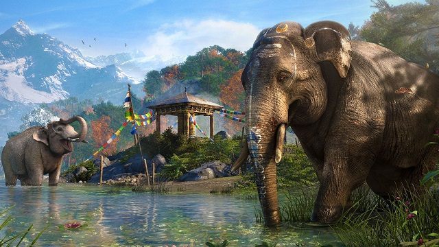 Far Cry 4 – Kyrat będą zamieszkiwać różne stworzenia, w tym i słonie. - Far Cry 4 - twórcy prezentują niziny Kyratu na nowym materiale wideo - wiadomość - 2014-10-11