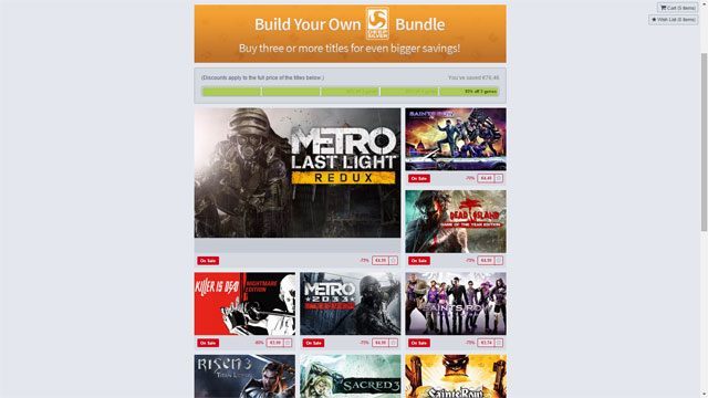 Promocja pozwala stworzyć własną paczkę gier. - Humble Store - nowa promocja pozwala samodzielnie stworzyć paczkę gier Deep Silver - wiadomość - 2016-02-27