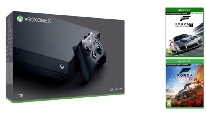 Pakiet w sam raz dla miłośników ścigałek. - Konsola Xbox One X + gry z serii Forza w promocji na Allegro - wiadomość - 2019-11-29