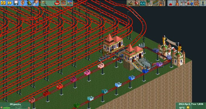 Kolejka robi naprawdę piorunujące wrażenie. - RollerCoaster Tycoon 2 - przejazd tą rekordową kolejką zająłby 45 lat - wiadomość - 2019-08-02