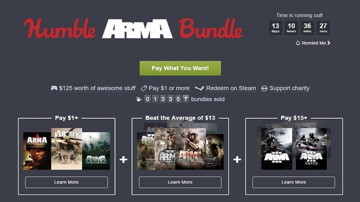 Humble ARMA Bundle – za nieco ponad 60 zł zgarniecie wszystkie części Army wraz z dodatkami. - Humble ARMA Bundle - paczka z grami i dodatkami z serii ArmA - wiadomość - 2017-03-02
