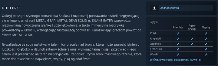 Remake Metal Gear Solid 3 będzie pierwszą grą z serii wydaną po polsku - ilustracja #1