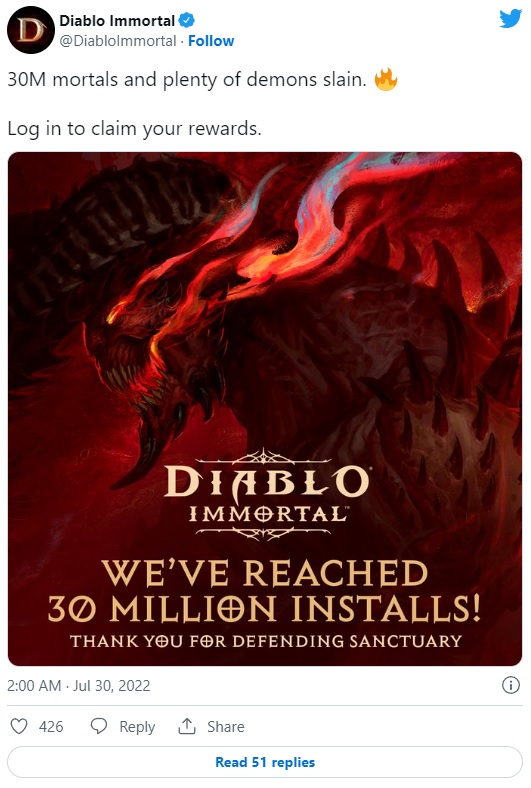 Diablo Immortal to już nie burza, a tornado; skok o 10 mln graczy w tydzień - ilustracja #1