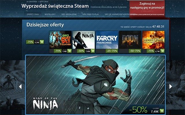 Świeże promocje na Steam (m.in. Mark of Ninja i serie Far Cry oraz Doom) - ilustracja #1