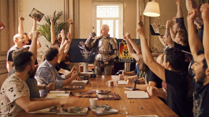 Typowy dzień w siedzibie Larian Studios. - Baldur's Gate 3 – Larian prezentuje nabycie licencji na grę w zabawnym filmiku - wiadomość - 2019-06-07