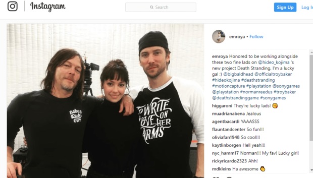 Od lewej: Norman Reedus, Emily O'Brien i Troy Baker.