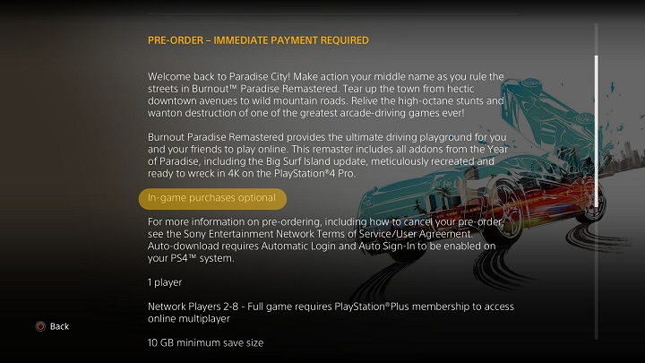 Informacja znajdująca się w PlayStation Store to zwykły błąd / Screen zrobiony przez BOZO_7 z forum Reddit. - Troy Baker w Death Stranding, Burnout Paradise Remastered bez mikropłatności i inne wieści - wiadomość - 2018-02-22