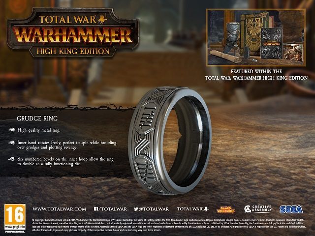 Total War: Warhammer - High King Edition – pierścień. - Total War: Warhammer ukaże się w kwietniu 2016 roku. Ujawniono edycję kolekcjonerską - wiadomość - 2015-10-22