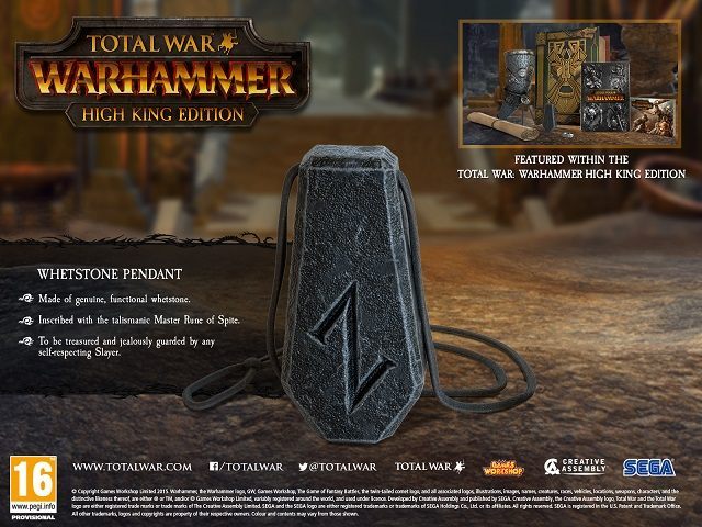 Total War: Warhammer - High King Edition – wisiorek. - Total War: Warhammer ukaże się w kwietniu 2016 roku. Ujawniono edycję kolekcjonerską - wiadomość - 2015-10-22