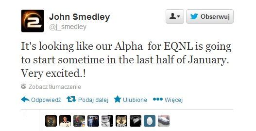 Wiadmość Johna Smedley’a – prezesa studia Sony Online Entertainment.