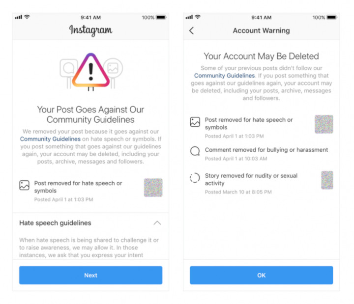 Łamiesz regulamin Instagrama? Najpierw otrzymasz ostrzeżenie. - Instagram testuje usunięcie licznika polubień ze zdjęć - wiadomość - 2019-07-19