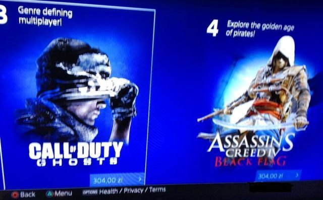304 zł za Call of Duty: Ghosts w PlayStation Store. Źródło: Gamezilla.pl. - Ceny gier na PlayStation 4 w PlayStation Store przekraczają 300 zł - wiadomość - 2013-11-24
