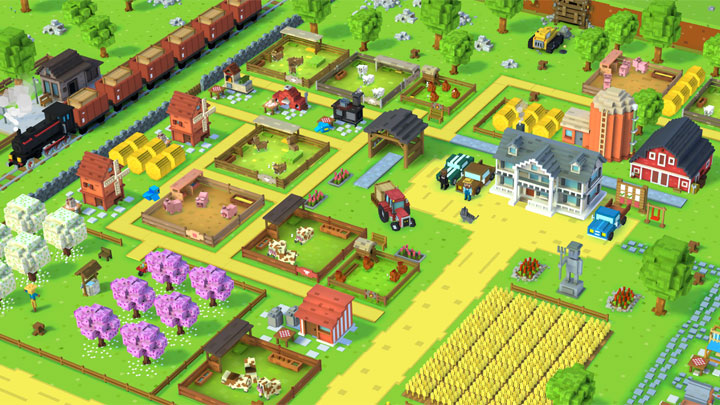 Autorzy postawili na sympatyczną voxelową grafikę. - Blocky Farm - polski symulator farmera zadebiutował na rynku mobilnym - wiadomość - 2017-10-26