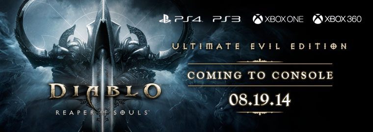 Diablo III zawita na konsolach pod koniec wakacji - Diablo III: Reaper of Souls - Ultimate Evil Edition zadebiutuje na konsolach 19 sierpnia - wiadomość - 2014-05-12