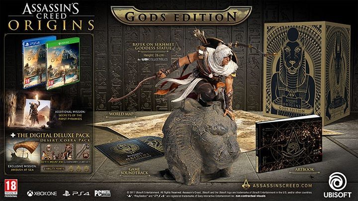 Tak prezentuje się zawartość Assassin’s Creed: Origins – Gods Edition - Ruszyły zamówienia przedpremierowe na Assassin's Creed: Origins [news zaktualizowany] - wiadomość - 2017-06-17