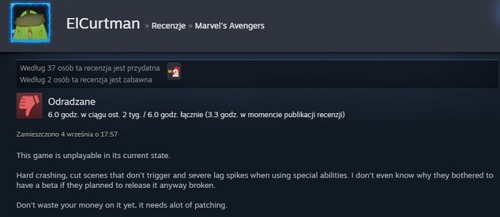 Marvels Avengers - oceny graczy i popularność dzień po premierze - ilustracja #3