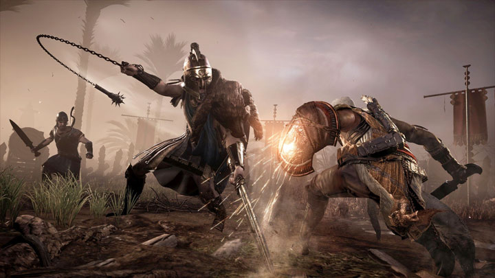 Jedną z największych atrakcji gry ma być mocno ulepszona mechanika walki. - Assassin’s Creed Origins - zapis rozgrywki z późnych fragmentów kampanii - wiadomość - 2017-08-31