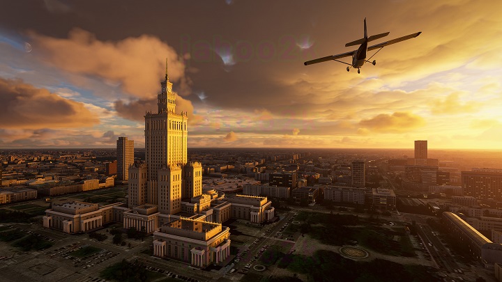 Pałac Kultury i Nauki w Warszawie w grze Microsoft Flight Simulator. - Warszawa we Flight Simulator 2020 - Pałac Kultury i Nauki na screenie - wiadomość - 2020-03-01